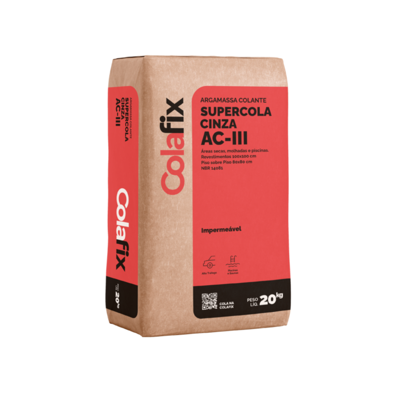 Argamassa AC3 Cinza Super 20Kg Colafix